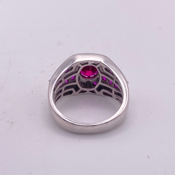 Men’s Ruby and Garnet Ring; Stainless Steel; Size 10 - Picture 2 of 4